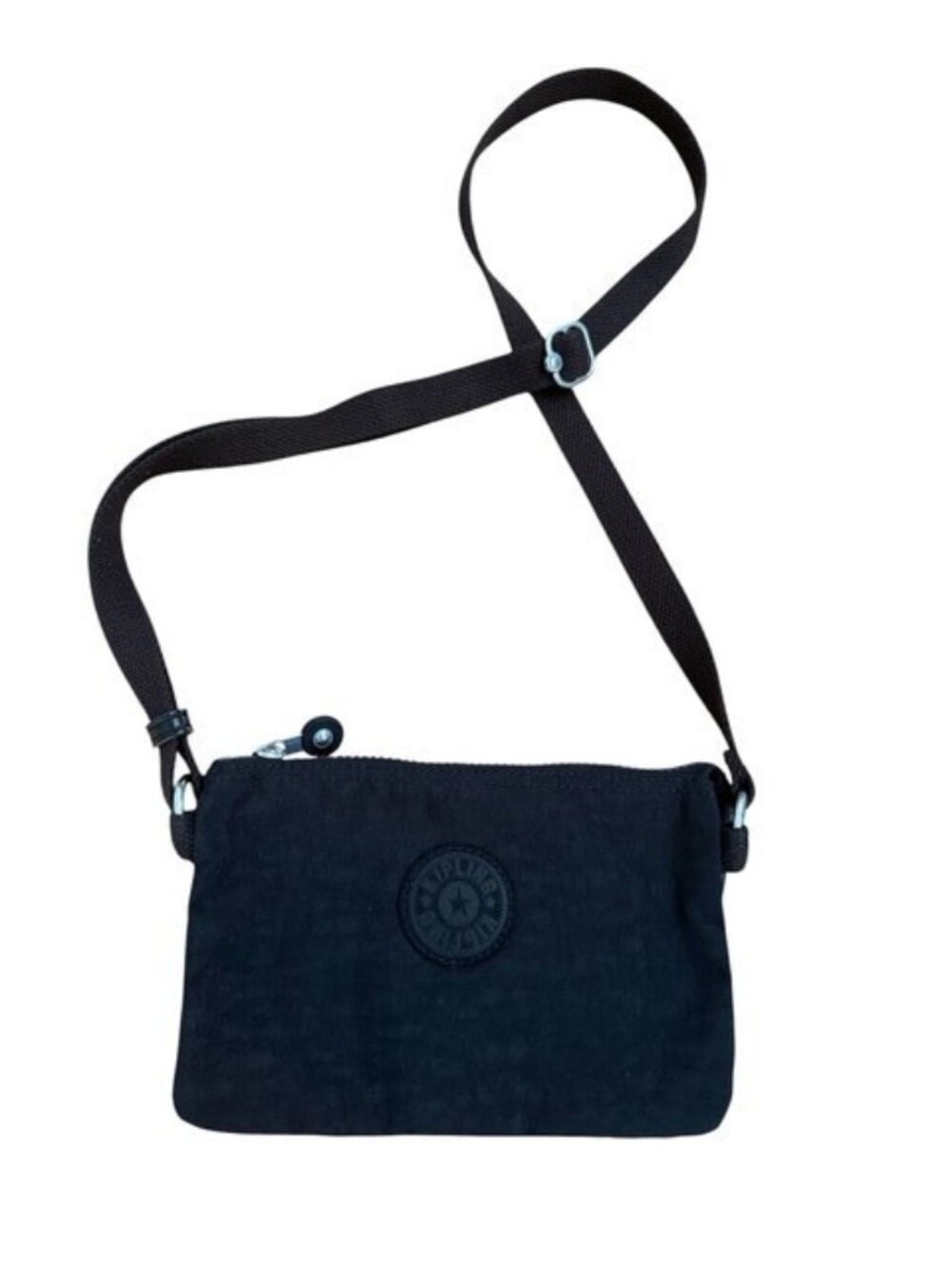 Kipling Creativity XB Crossbody Bag Black Silver NO Monkey Zipper Clean EUC